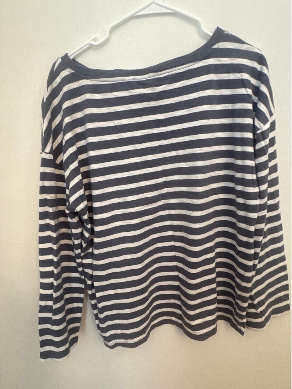 Gap Navy and White Striped Long Sleeve Top